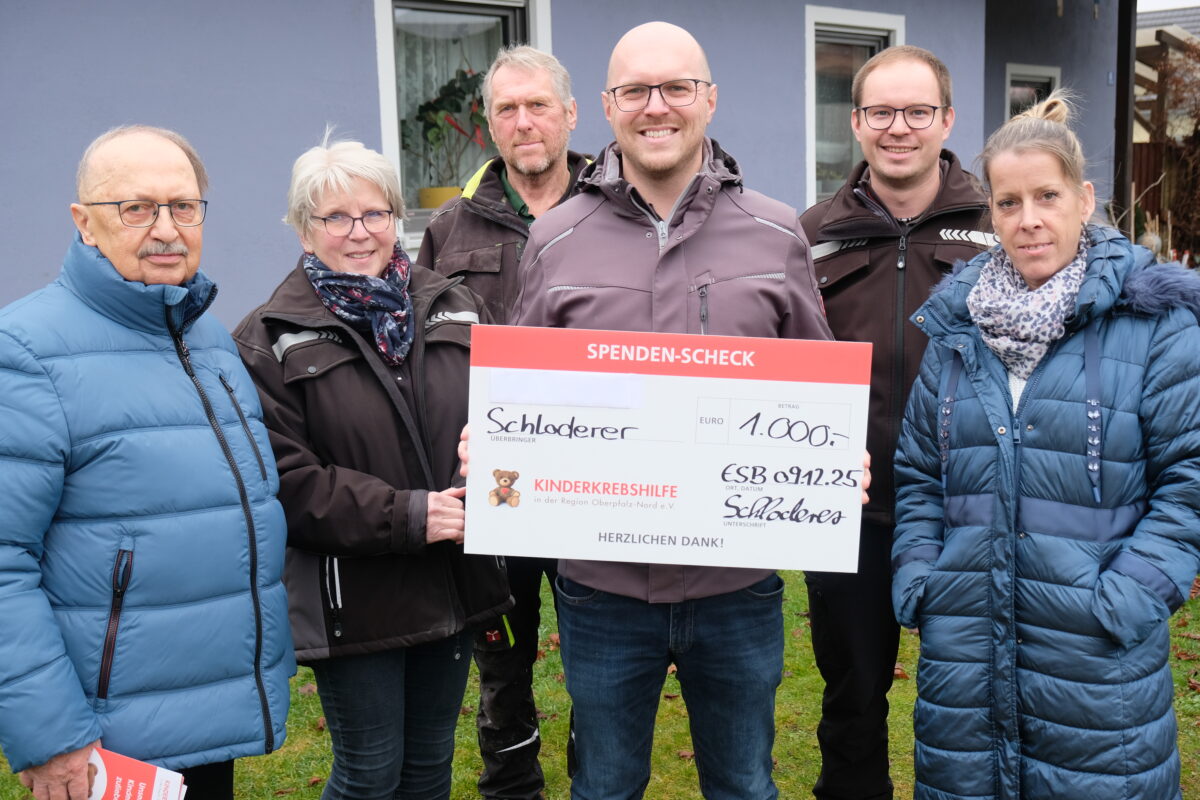 Familie Schloderer aus Eschenbach spendet 1.000 Euro für Kinderkrebshilfe