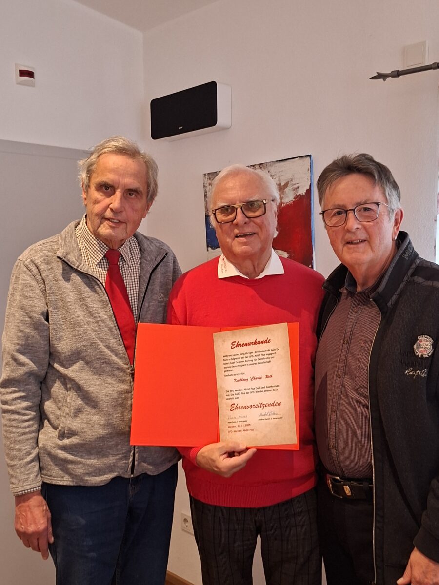 Karlheinz Roth wird Ehrenvorsitzender der AG 60 Plus in Weiden
