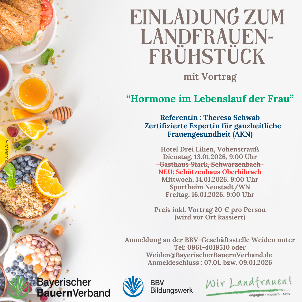Landfrauenfrühstück 2026 zum Thema "Hormone im Lebenslauf der Frau"
