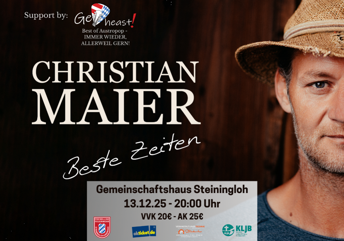 Live in Hirschau: Christian Maier - Beste Zeiten Support: Ge Heast!