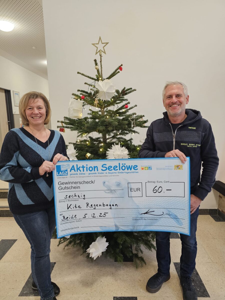 Spende über 60 Euro für Johanniter-Kindergarten Regenbogen in Plößberg