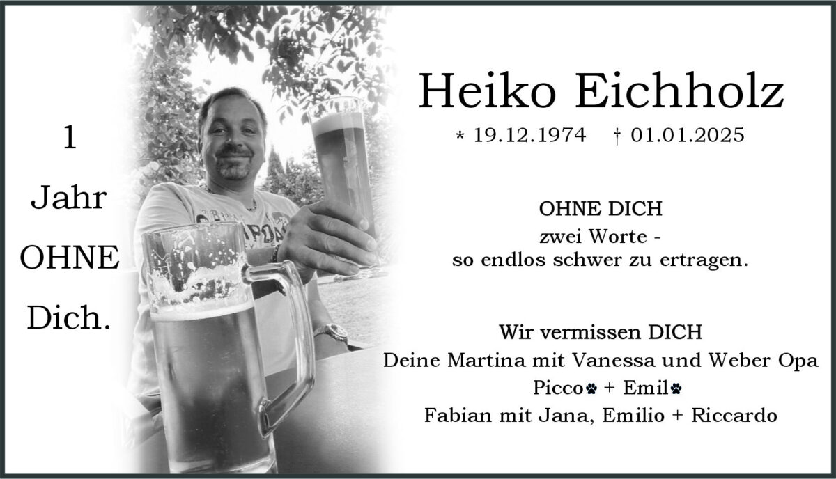 Traueranzeige Heiko Eichholz, Pressath