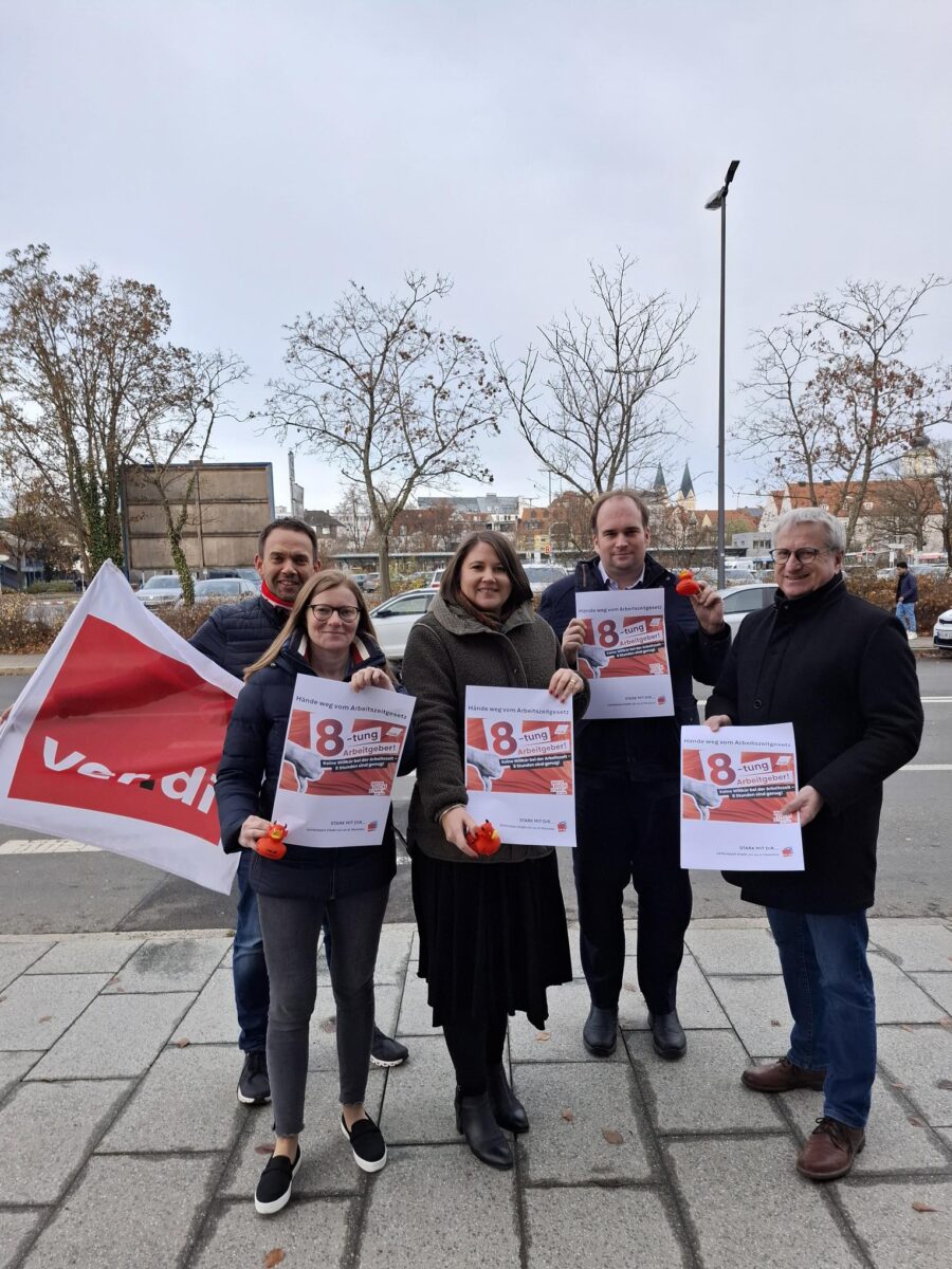 ver.di Oberpfalz verteidigt Acht-Stunden-Tag in Weiden