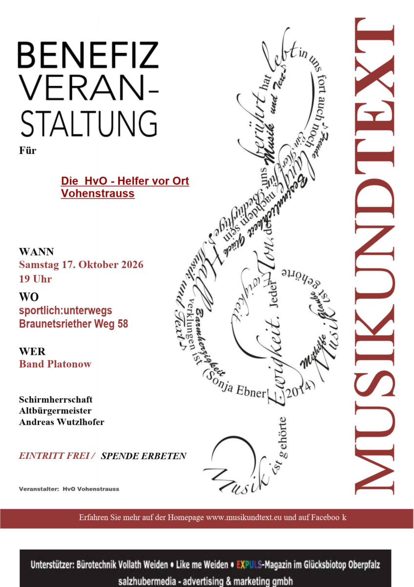 MUT - Benefiz in Vohenstrauss für die HvO / Helfer vor Ort