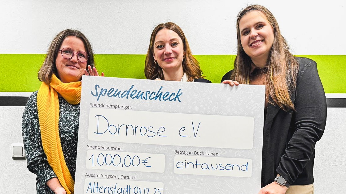 puzzleYOU spendet 1.000 Euro an Dornrose e.V. in Altenstadt