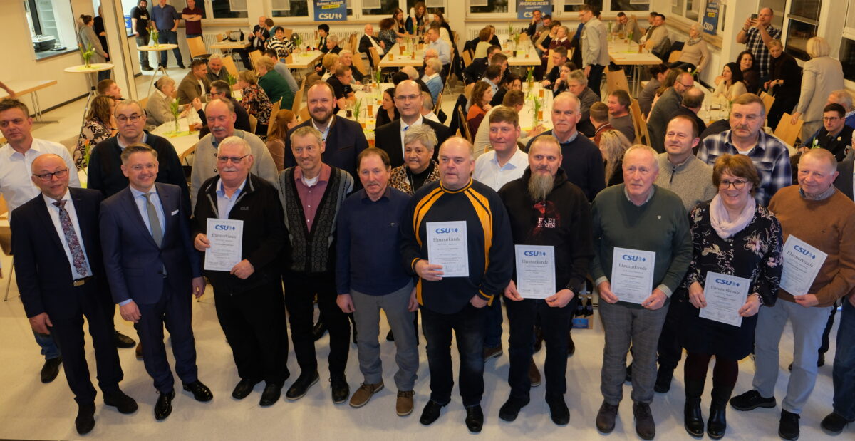 CSU ehrt 31 Mitglieder beim 80. Jubiläum in Speinshart
