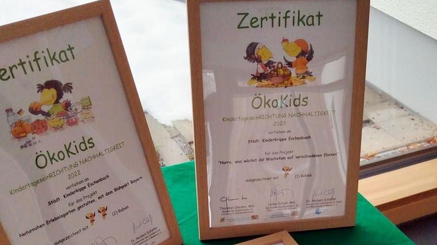 Wieder Auszeichnung „ÖkoKids“ für die Städtische Kinderkrippe Eschenbach
