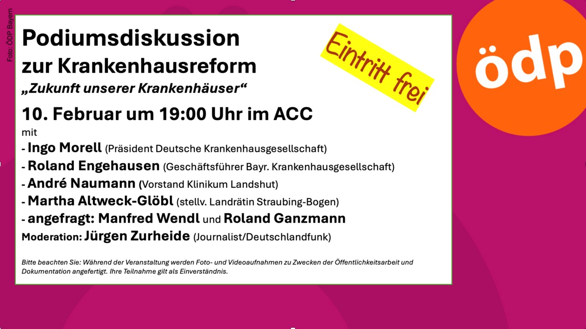 Podiumsdiskussion zur Krankenhausreform "Zukunft unserer Krankenhäuser"