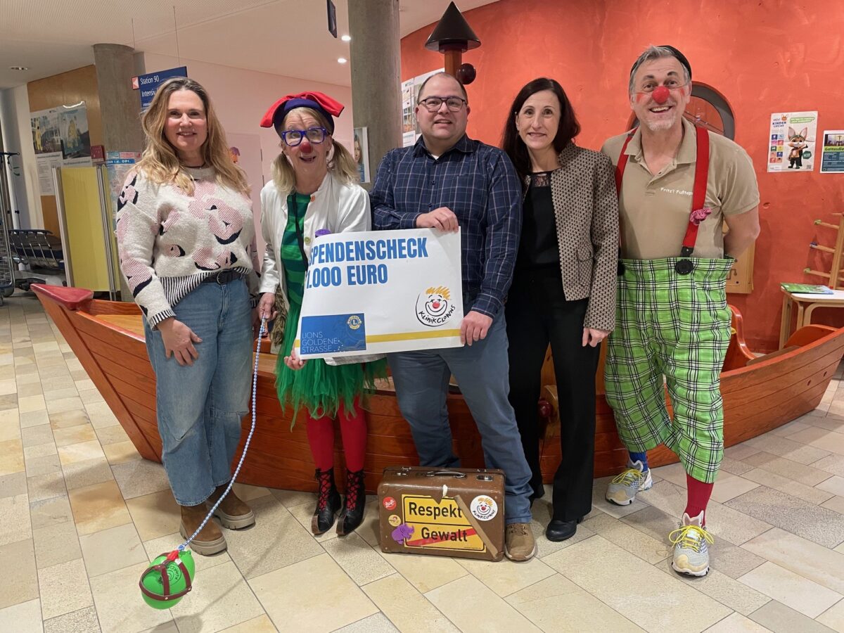 Lionsclub Goldene Straße spendet 1.000 Euro für Klinikclowns in Weiden