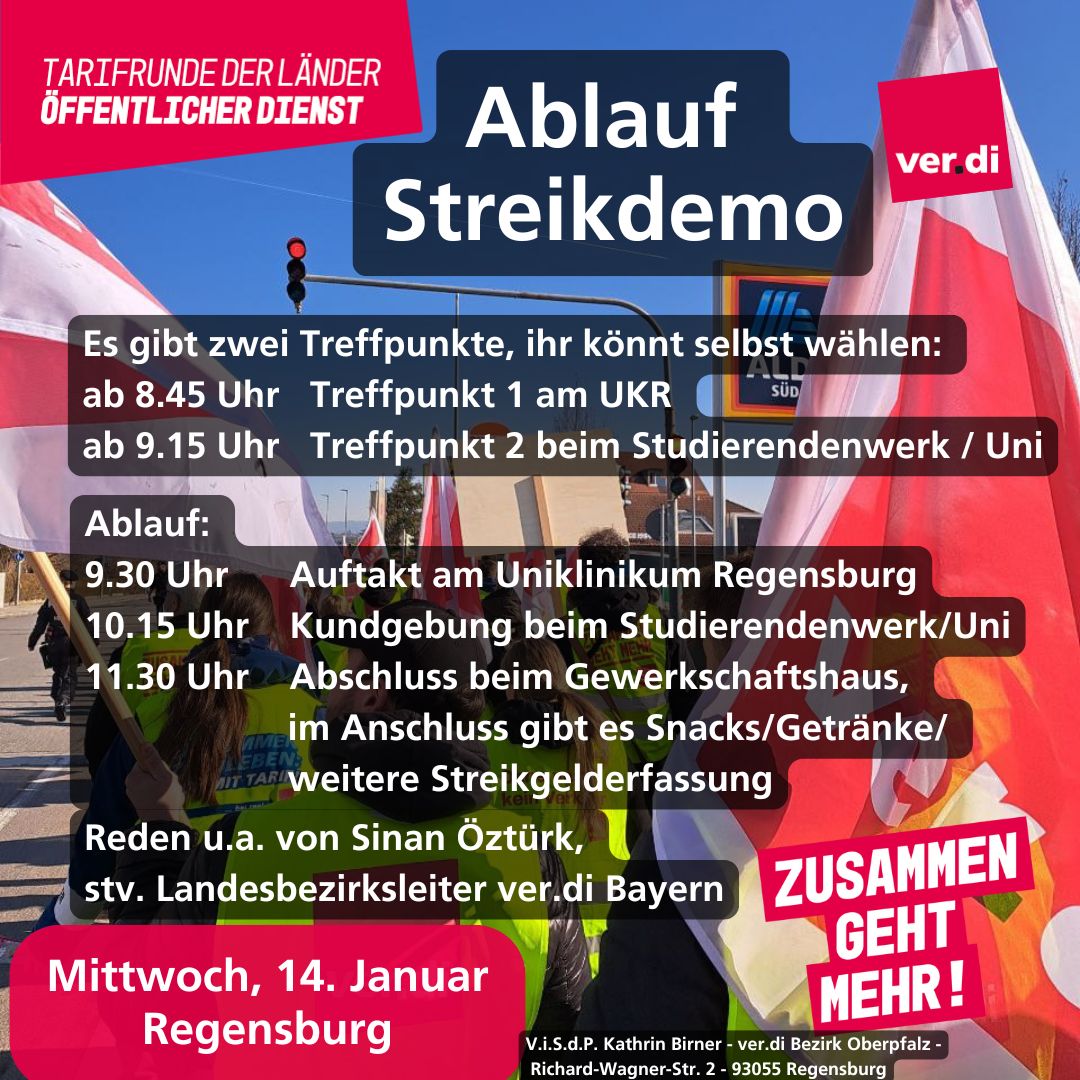 Warnstreiks in Regensburg ver.di fordert Angebot