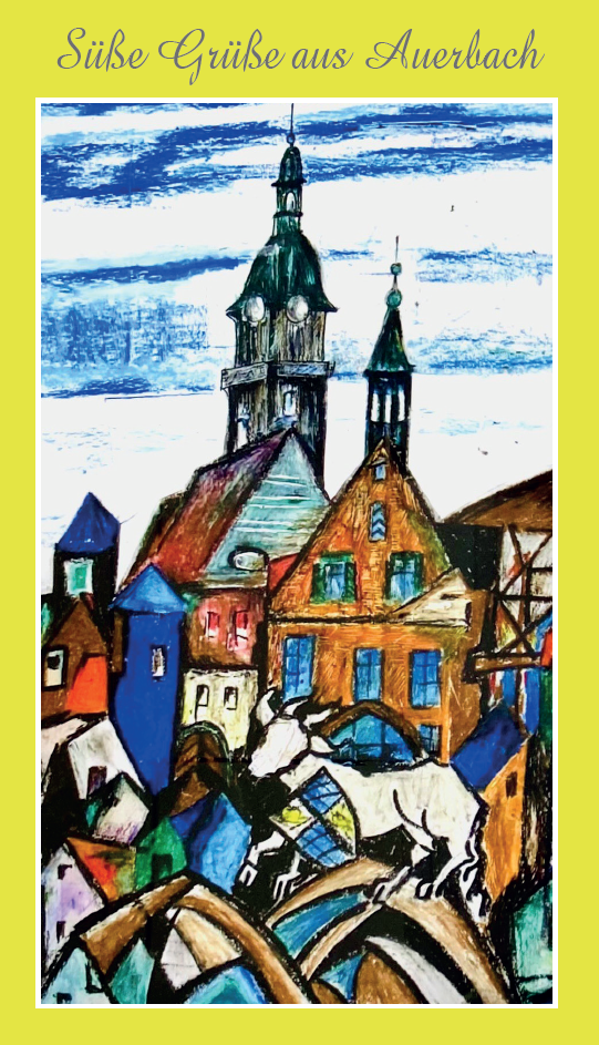 Frühlingsfrisches Design für Stadtschokolade im Weltladen Auerbach