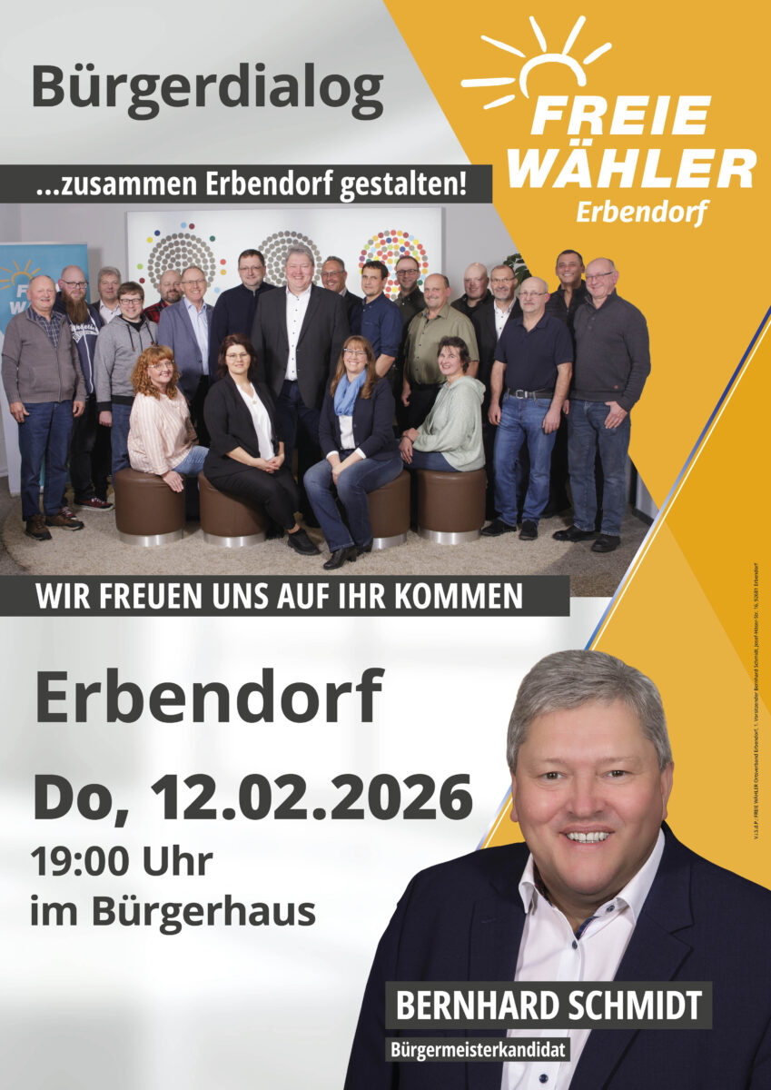 FREIE WÄHLER Erbendorf laden ein zum Bürgerdialog in Erbendorf