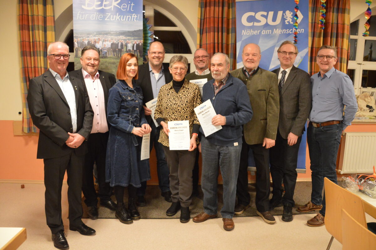 Langjährige CSU-Mitglieder in Teublitz geehrt