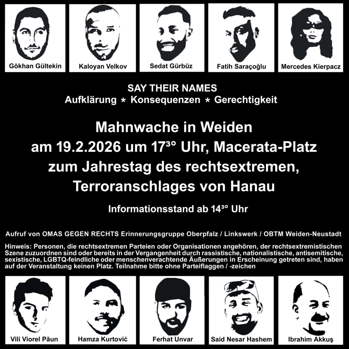 #Hanauistüberall - Mahnwache und Gedenken: Aufklärung - Konsequenzen - Gerechtigkeit