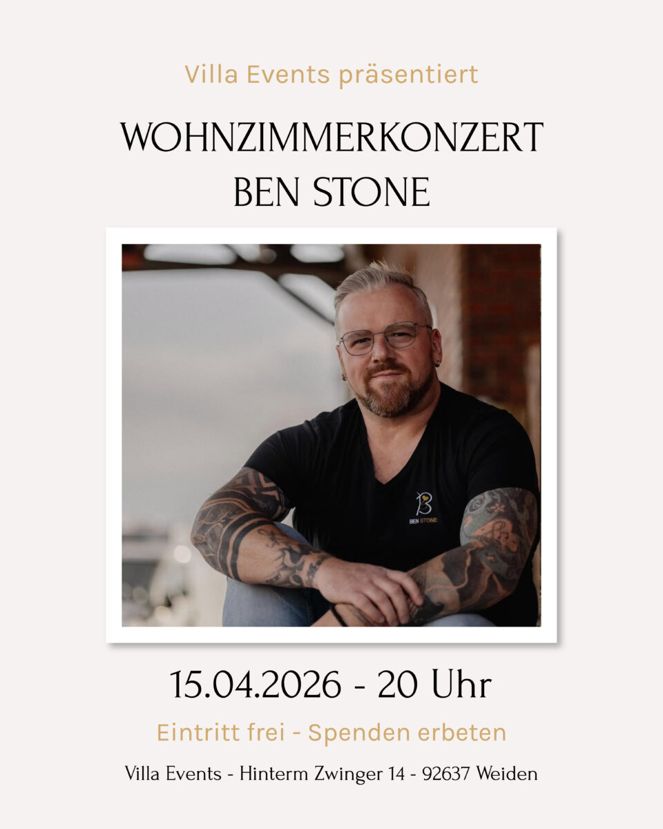 Wohnzimmerkonzert "Ben Stone" - Villa Events