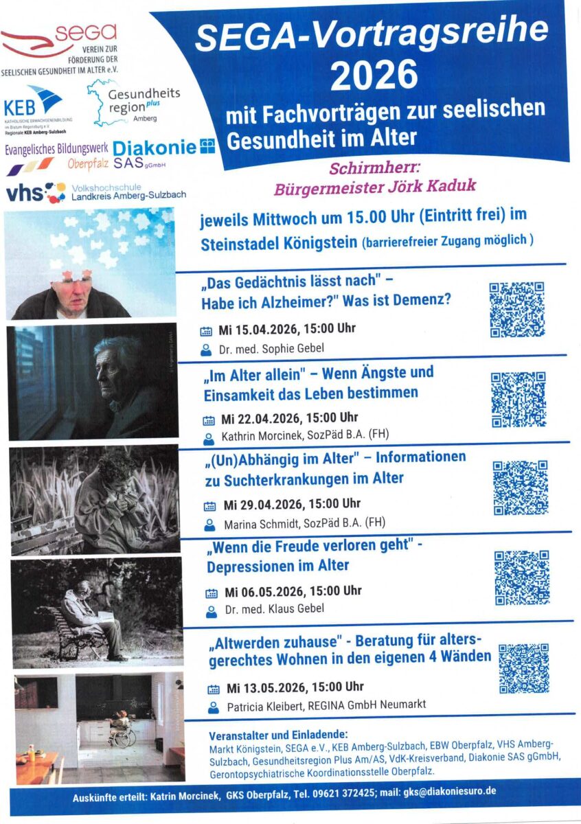 SEGA-Vortragsreihe zur seelischen Gesundheit im Alter
