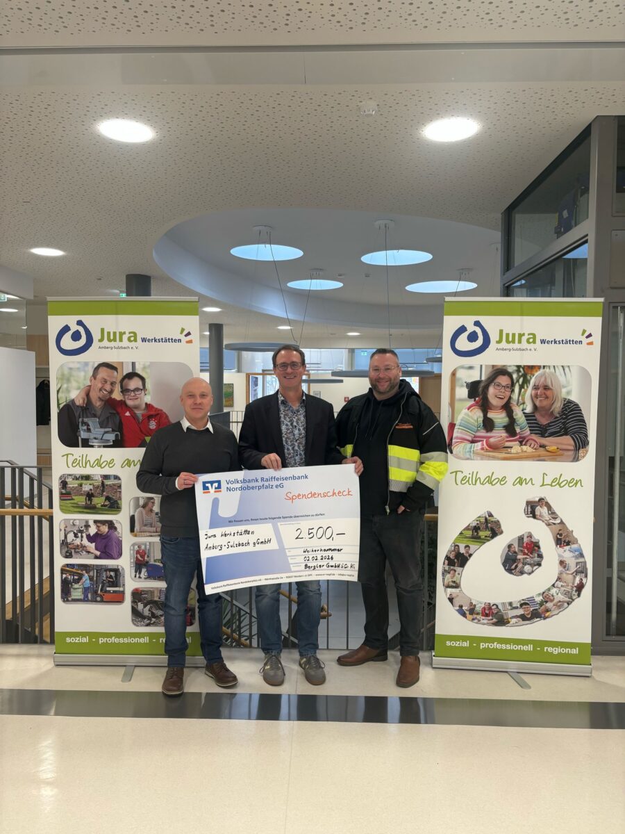 Firma Bergler unterstützt Jura-Werkstätten in Amberg mit 2.500 Euro