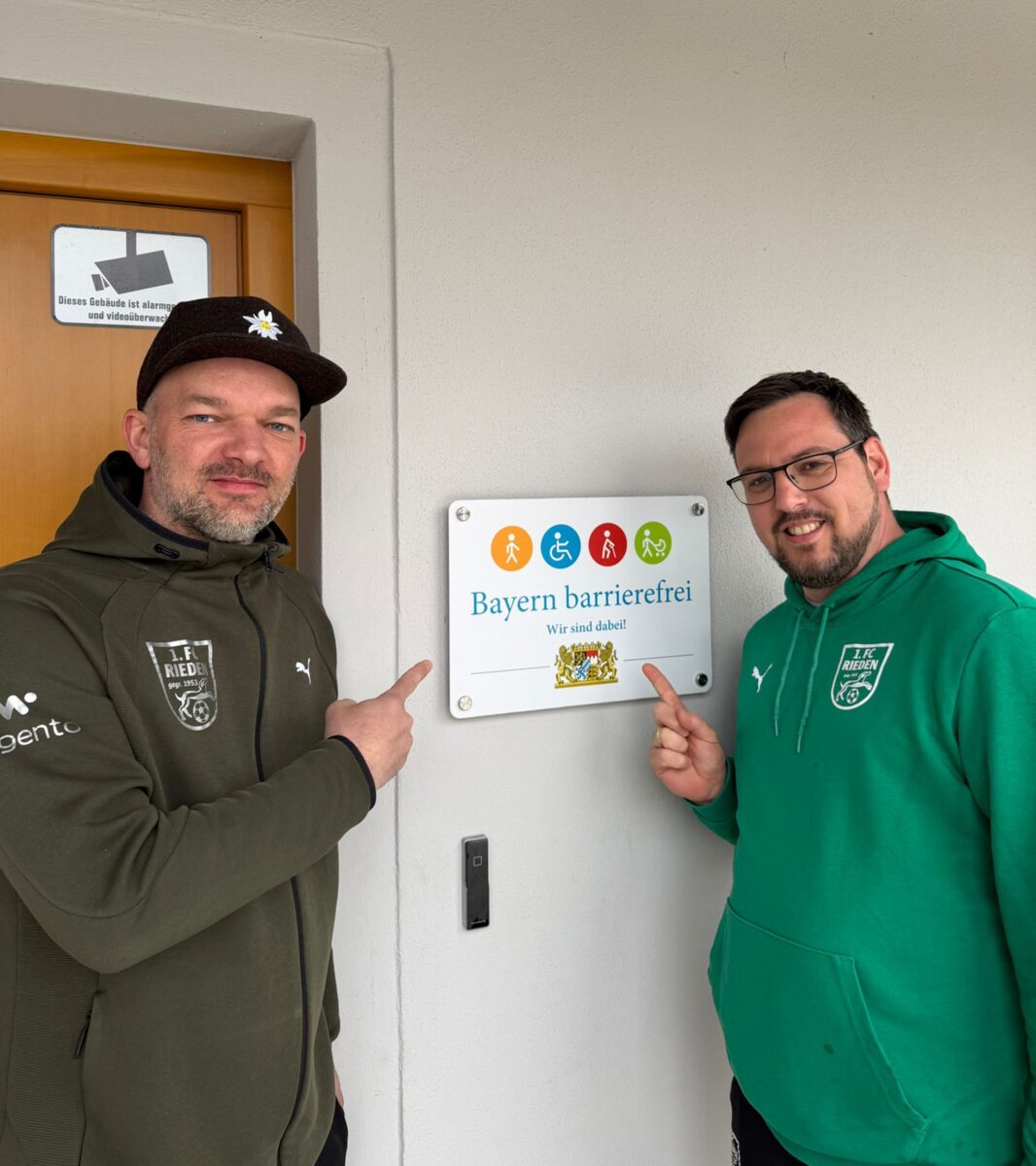 1. FC Rieden erhält als erster Verein im Landkreis die Auszeichnung „Bayern barrierefrei“
