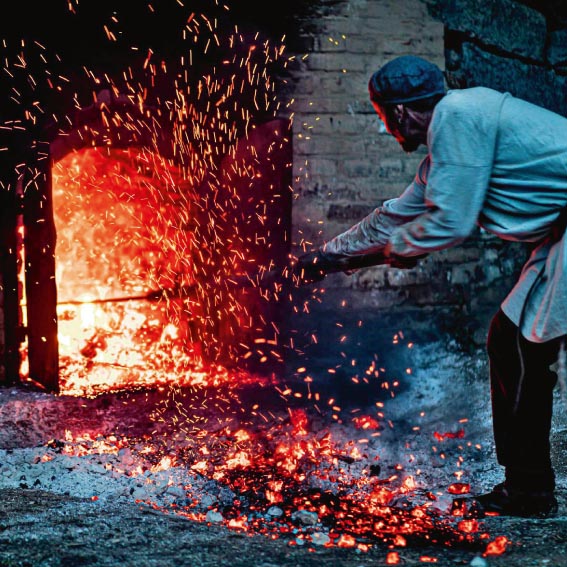 Kalkbrennen im Geschichtspark