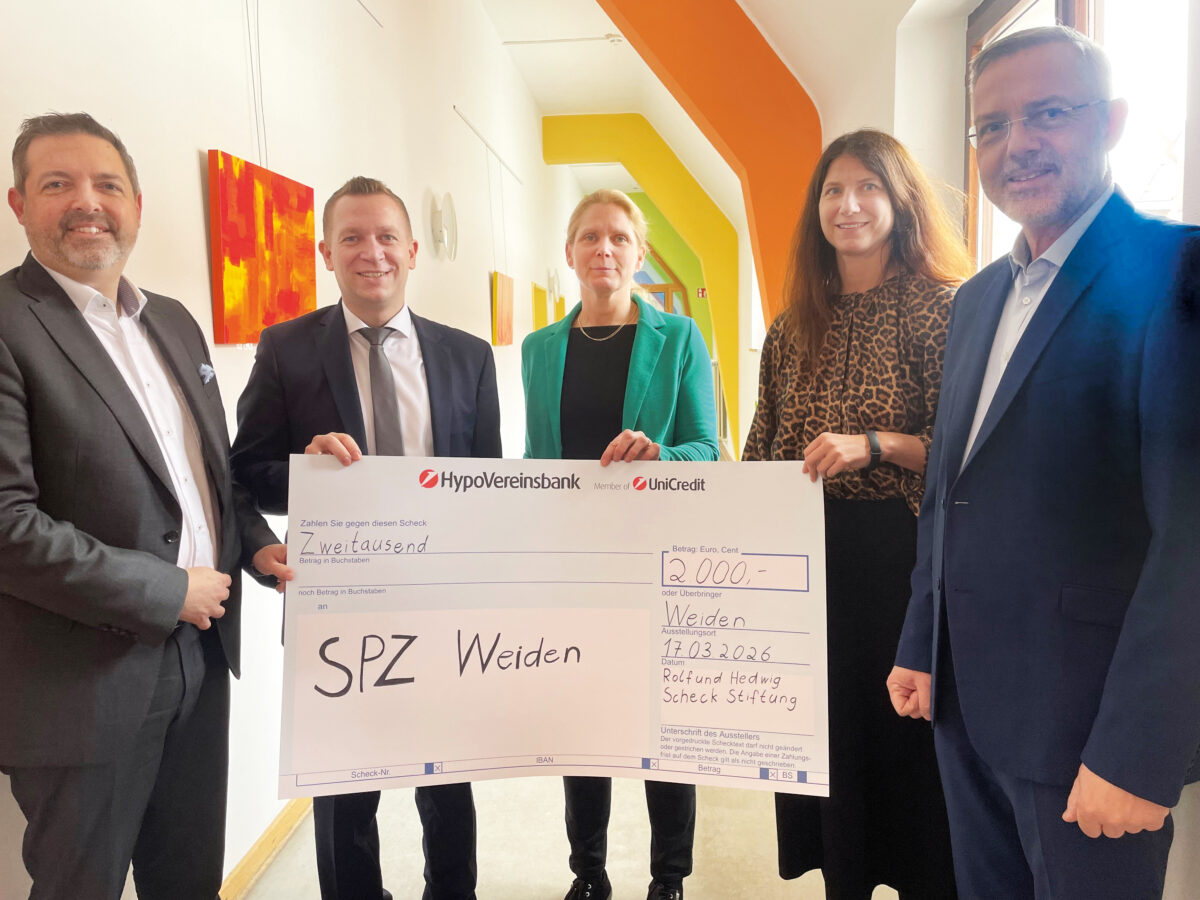 Rolf-und-Hedwig-Scheck-Stiftung unterstützt SPZ Weiden mit 2.000 Euro