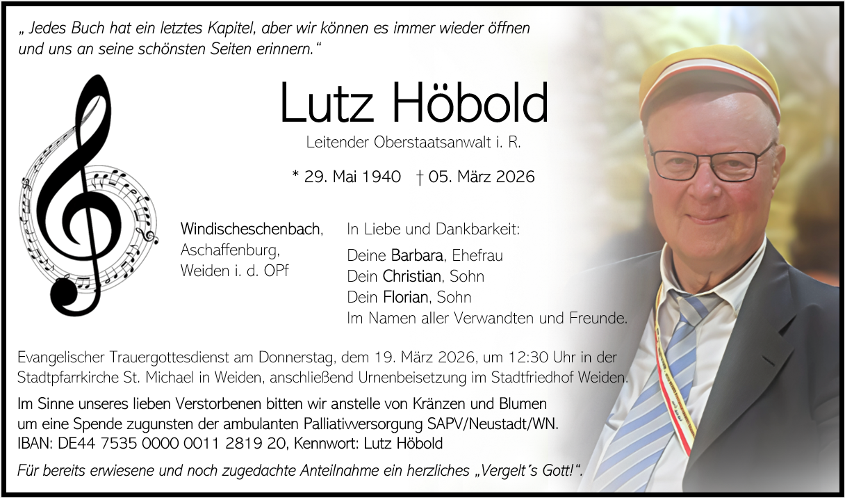 Traueranzeige Lutz Höbold, Windischeschenbach