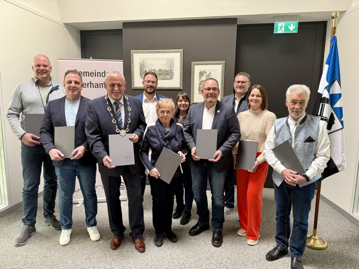 Abschied von Bürgermeister Biller in Weiherhammer mit Barbaramedaille