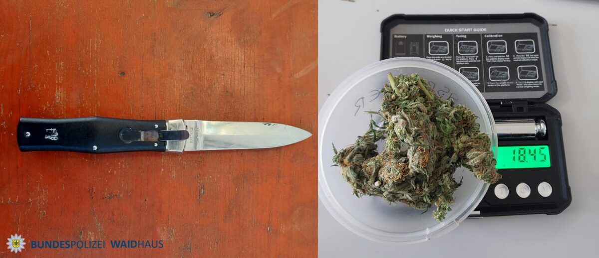 Bundespolizei sichert in Waidhaus vier verbotene Springmesser bei Kontrollen