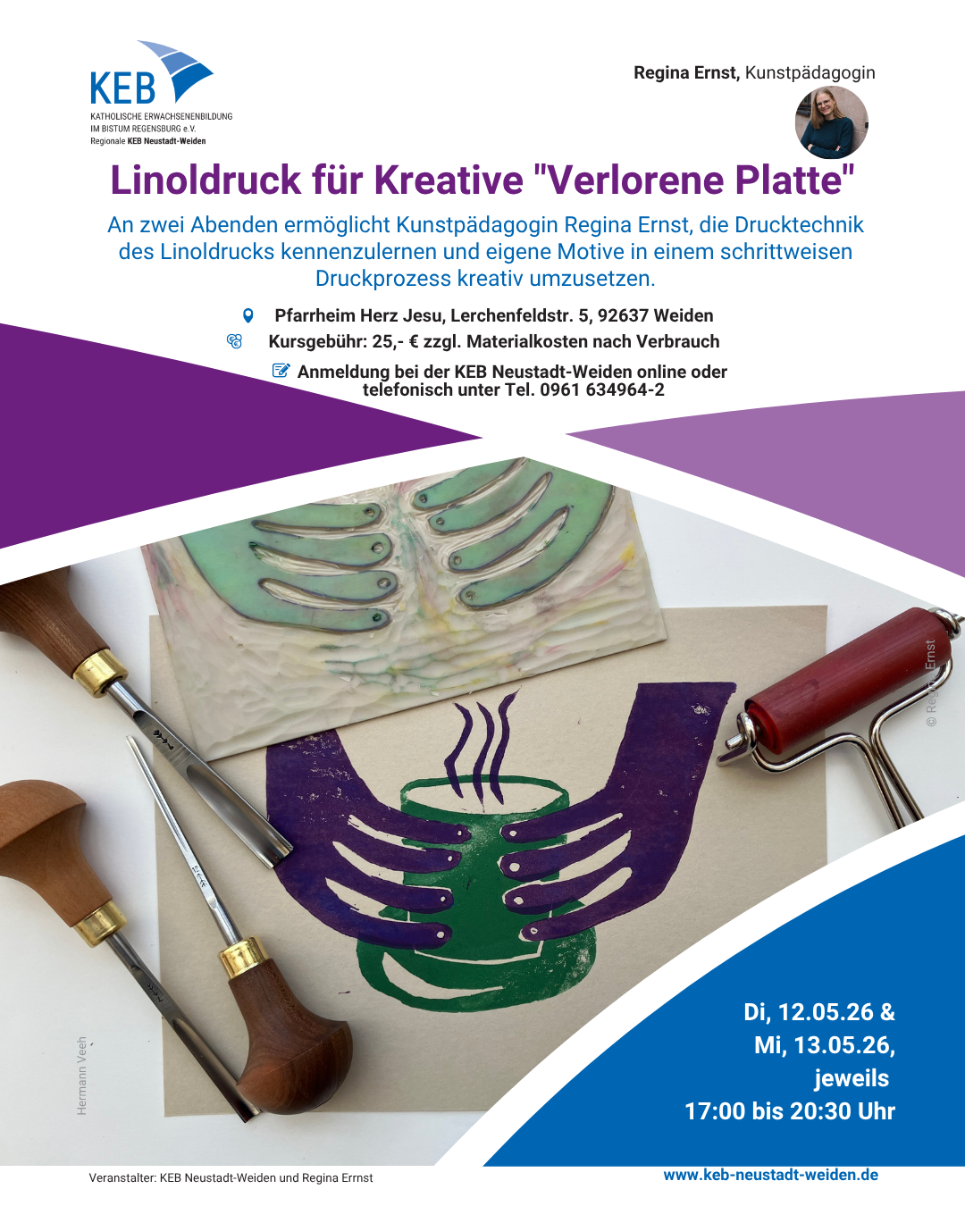 Druckreif – Linoldruck für Kreative „Verlorene Platte“ – Einstieg in den Linoldruck