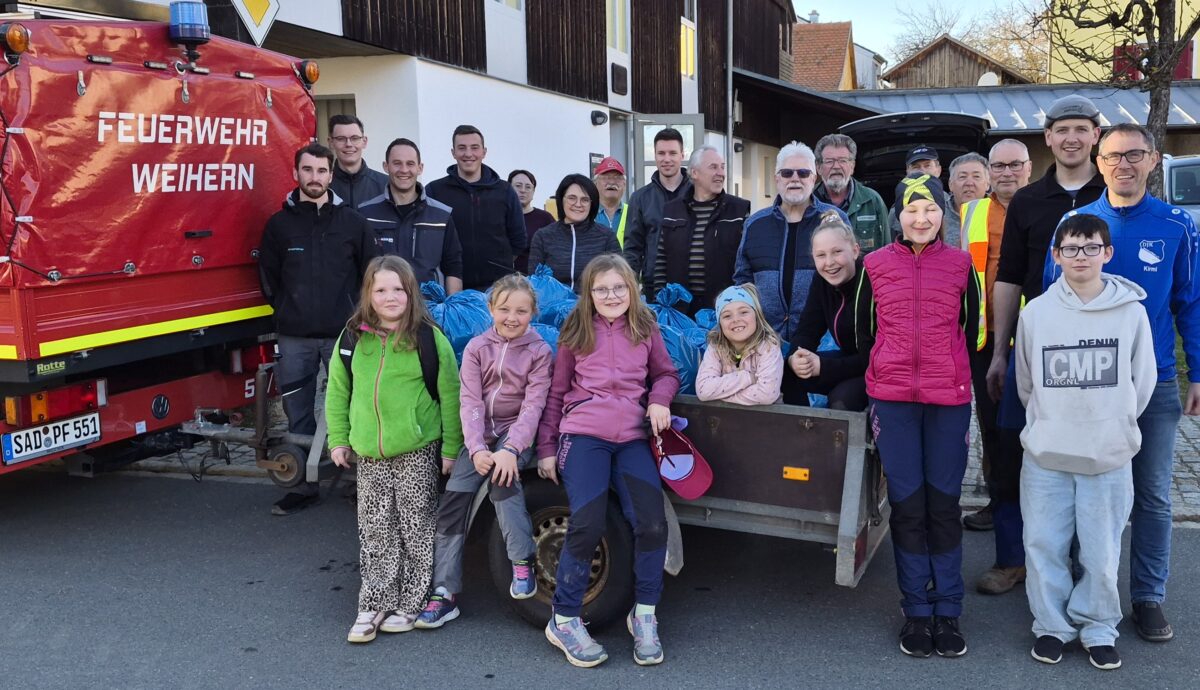 Müllsammelaktion vereint Vereine und Bürger in Weihern