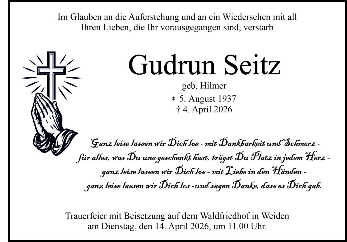 Traueranzeige Gudrun Seitz, Neunkirchen