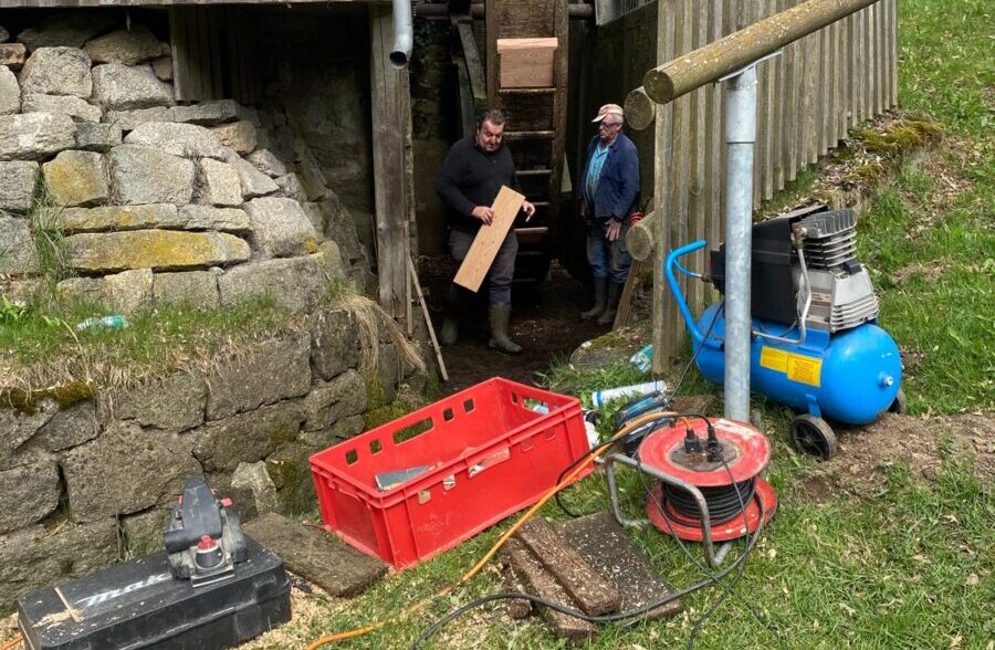Wasserrad an der Alten Mühle in Georgenberg instand gesetzt