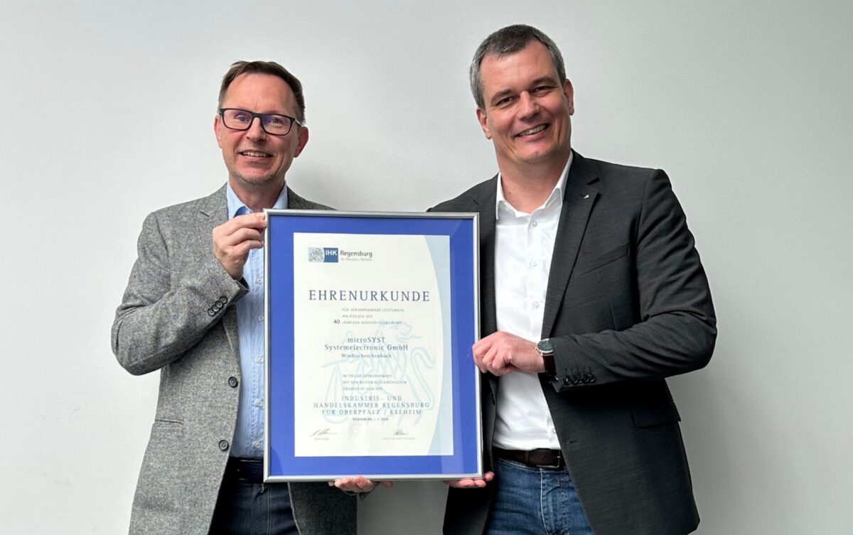 IHK Regensburg ehrt microSYST zum 40. Jubiläum in Windischeschenbach