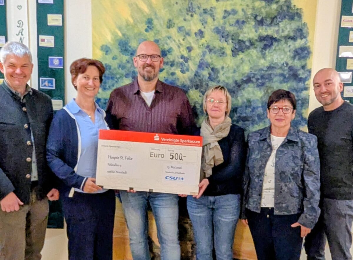 CSU-Ortsverband und Babylon-Grill spenden 500 Euro an Hospiz Neustadt