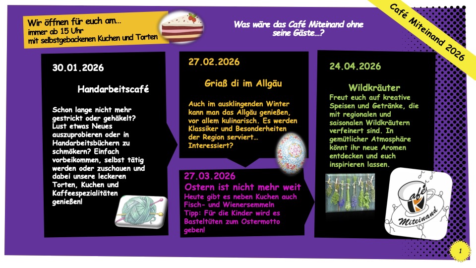 „Dreierlei“ am kommenden Freitag, 22. Mai im Café Miteinand