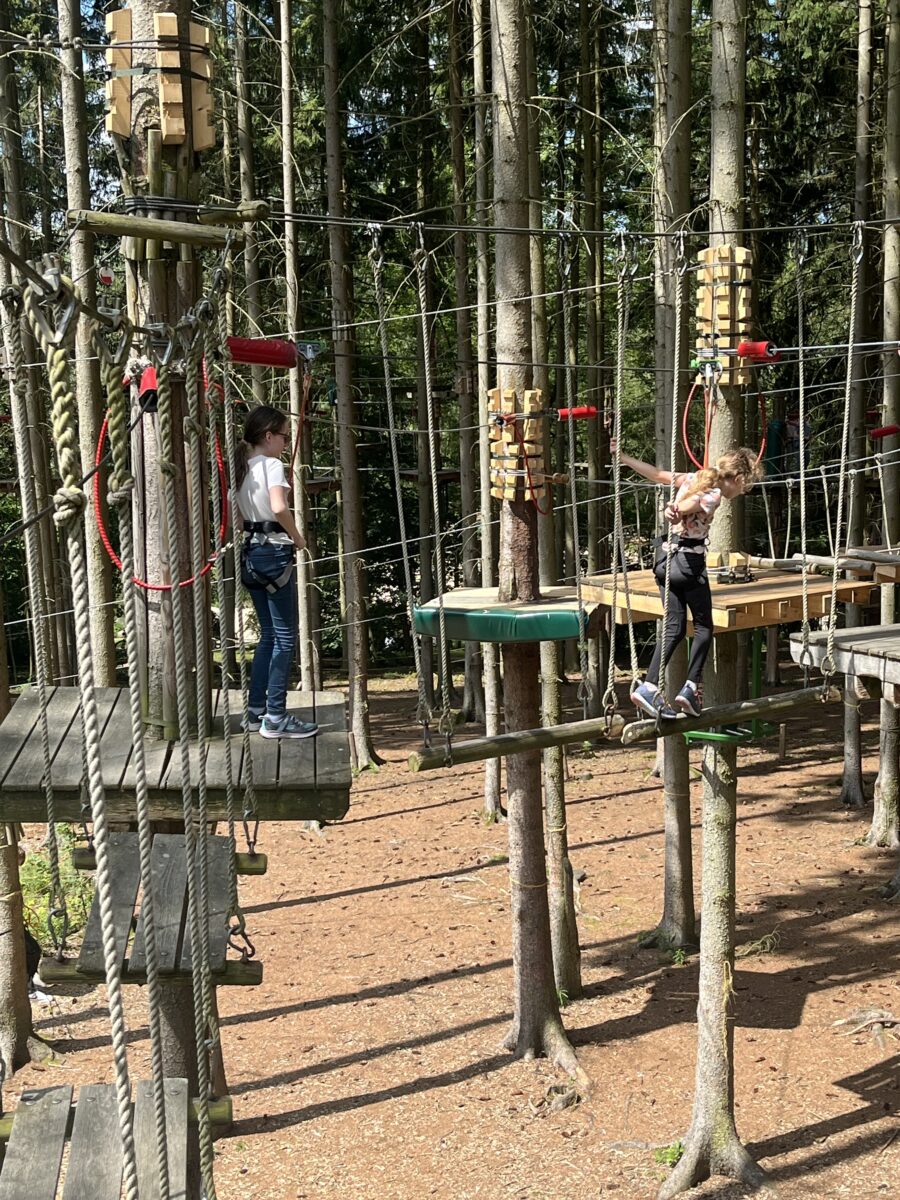 Fahrt in den Hochseilgarten am Untreusee in Hof