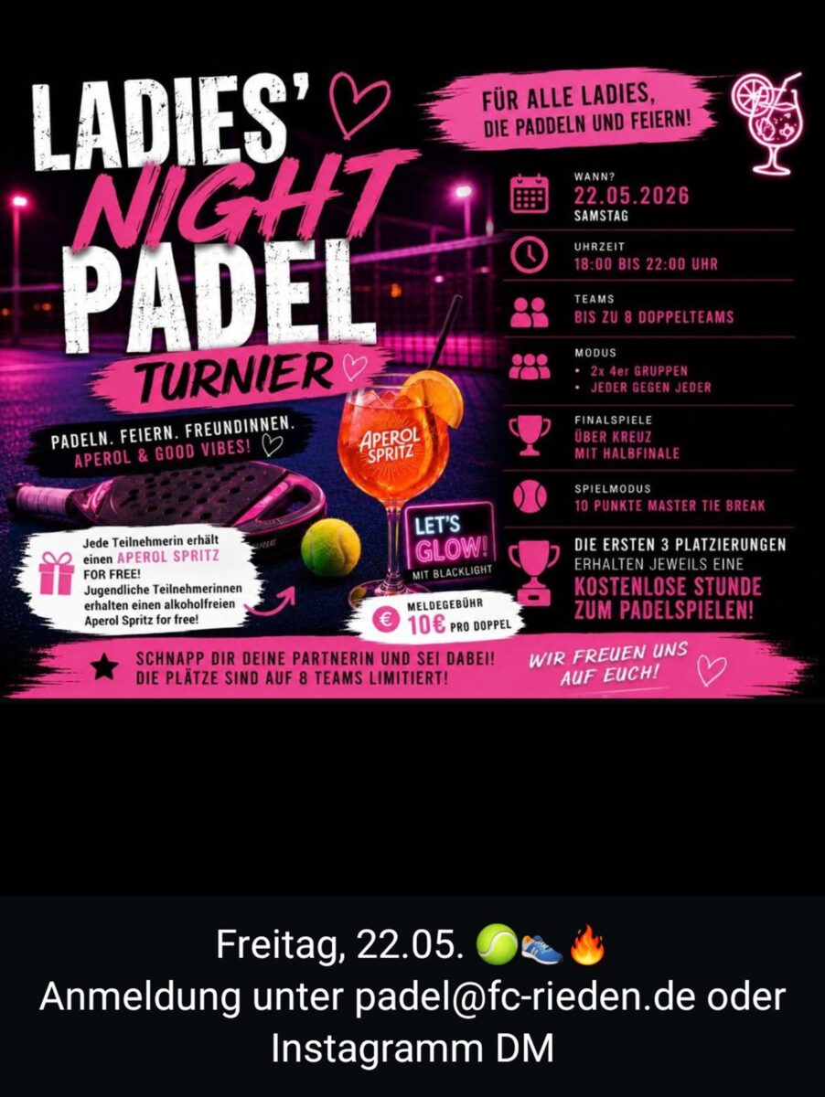 Ladies-Night-Padel-Turnier am Riedener Sportgelände