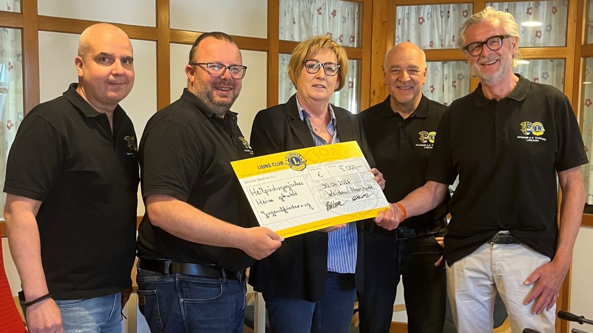 Lions Club Neustadt/WN übergibt Spende an Heilpädagogisches Heim