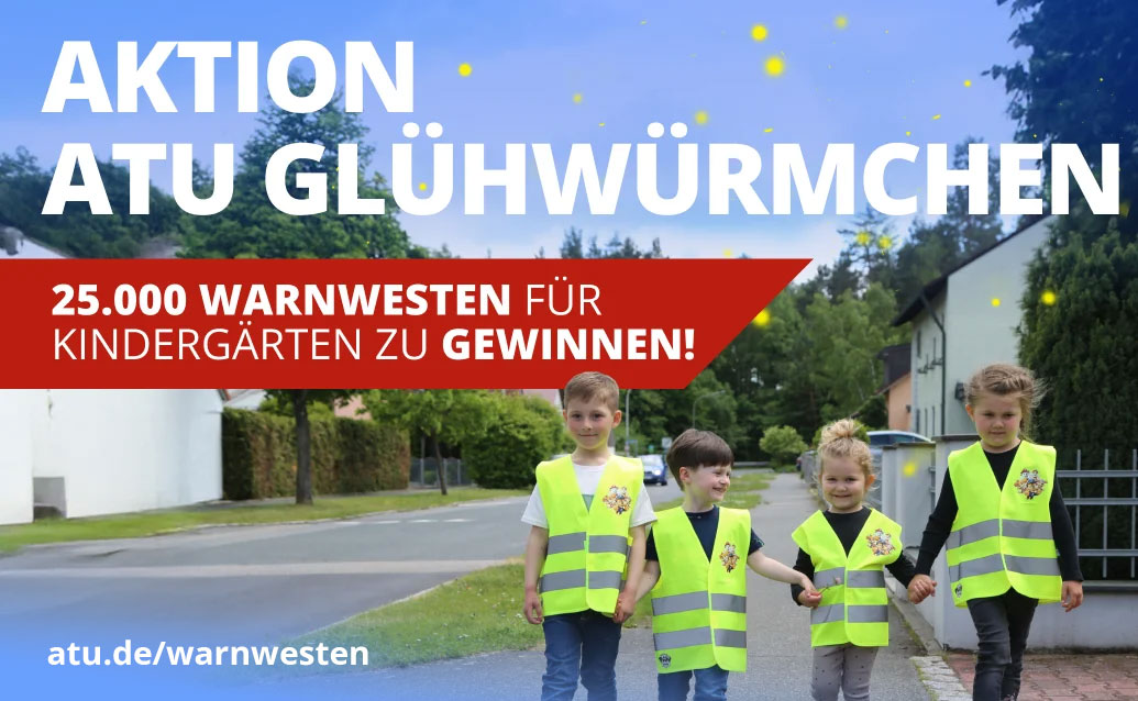ATU aus Weiden spendet 25.000 Kinderwarnwesten an Kindergärten