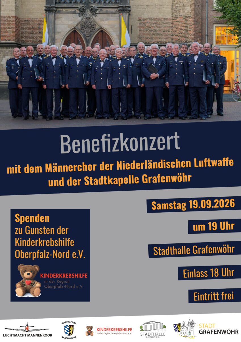 Benefizkonzert des Männerchors der Niederländischen Luftwaffe mit der Stadtkapelle Grafenwöhr