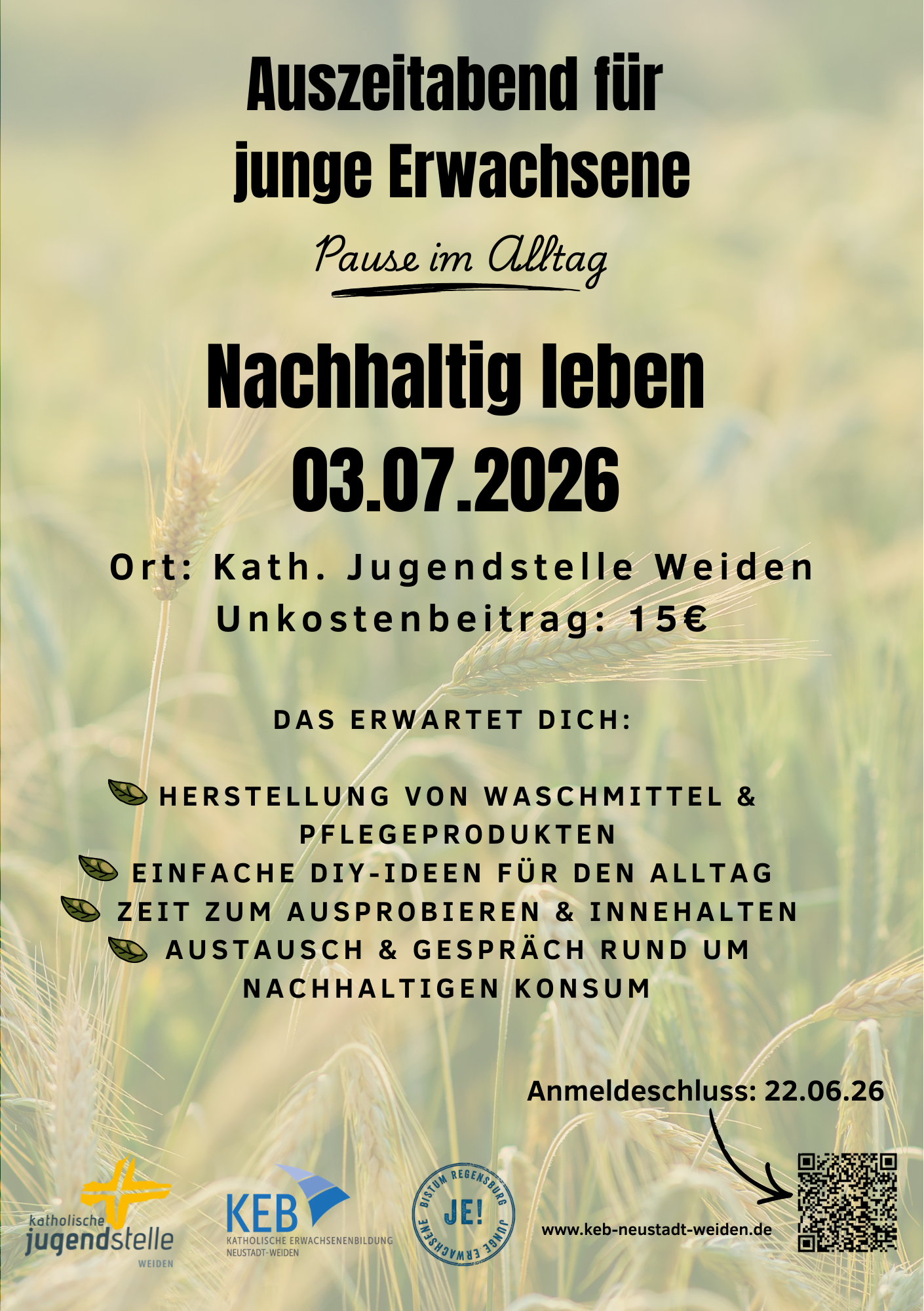 Auszeitabend für junge Erwachsene - Nachhaltig leben