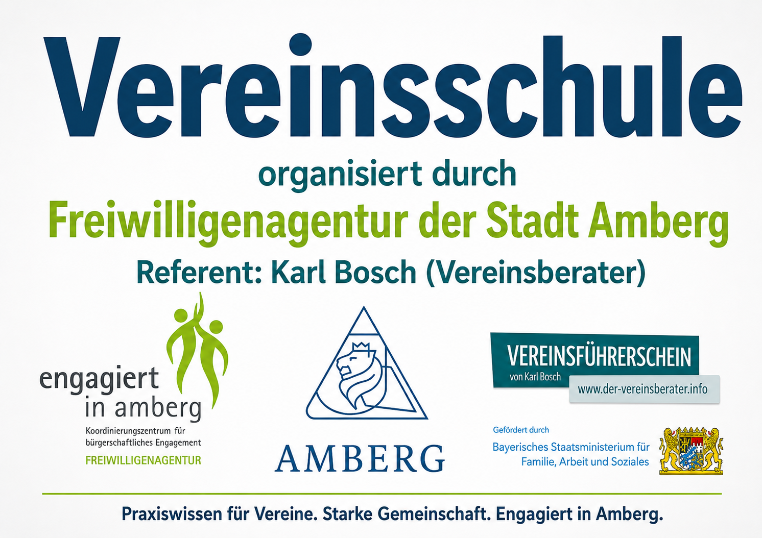 Kostenlose Seminarreihe zum Vereinsführerschein startet in Amberg