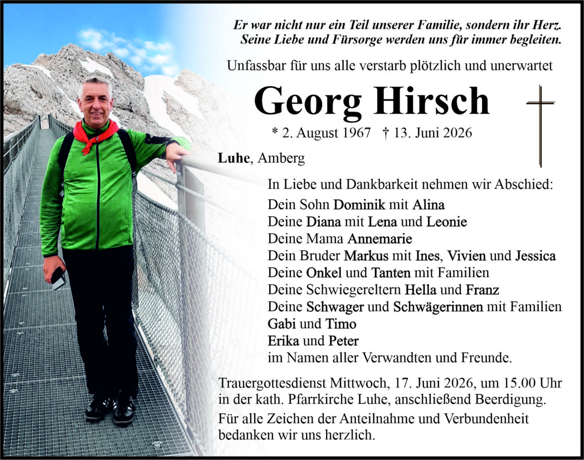 Traueranzeige Georg Hirsch, Luhe