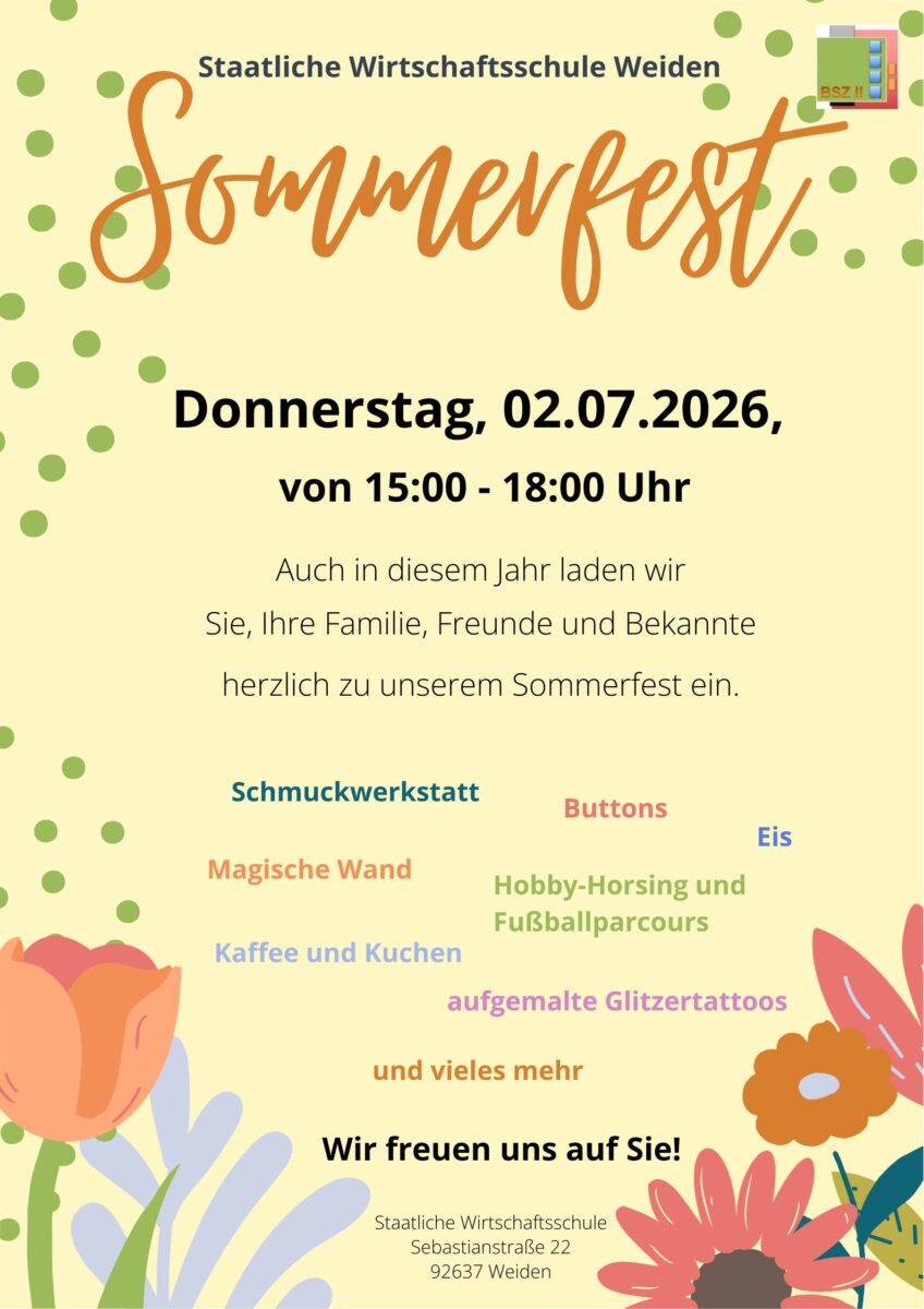 Sommerfest an der Wirtschaftsschule Weiden