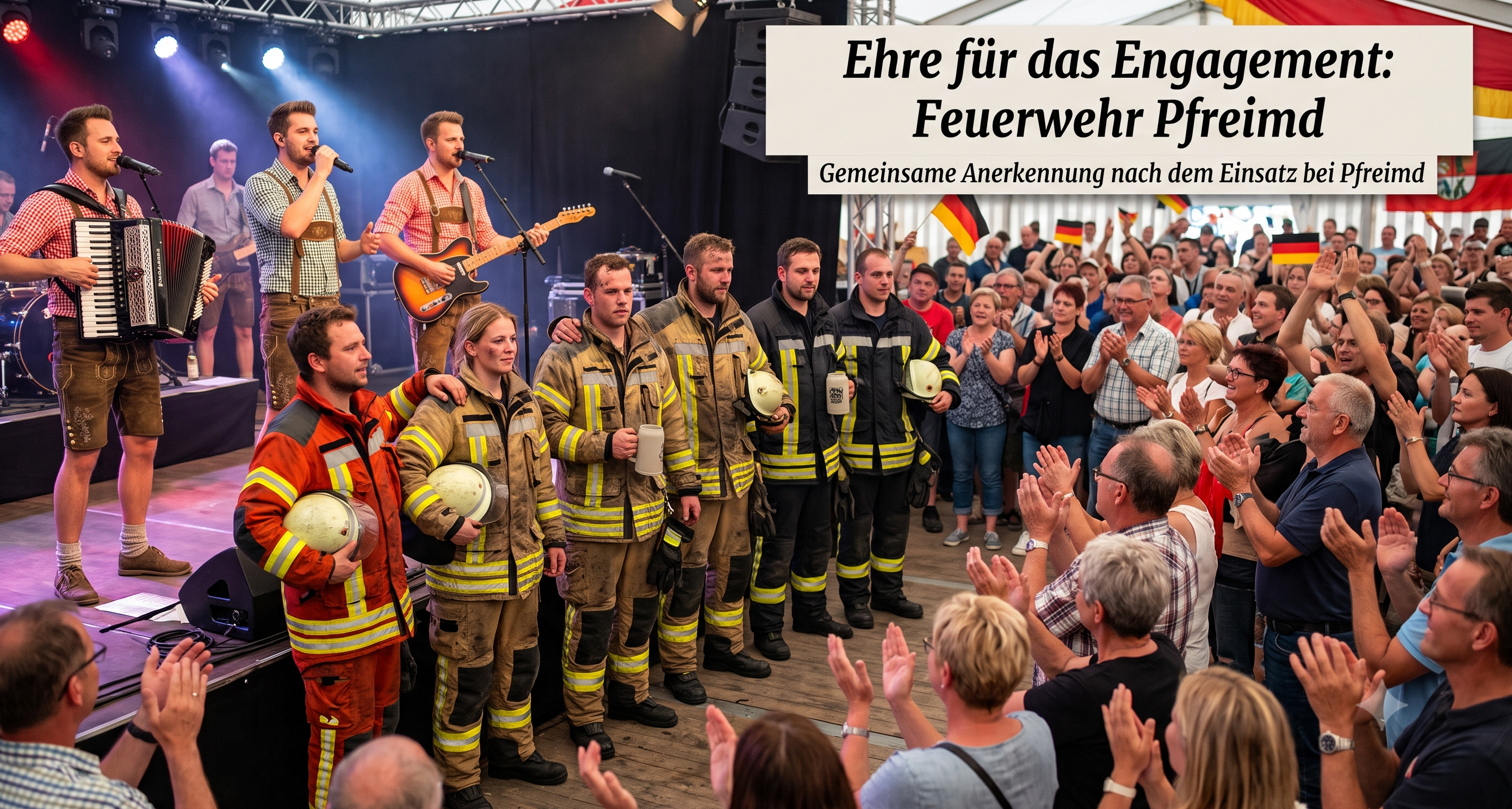 Nach Waldbrandeinsatz auf die Festzeltbühne: Dorfrocker verteidigen Feuerwehr gegen Netz-Kritik