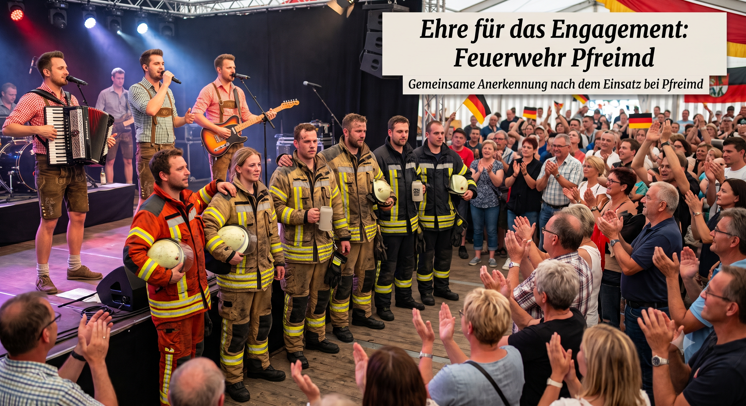 Nach Waldbrandeinsatz auf die Festzeltbühne: Dorfrocker verteidigen Feuerwehr gegen Netz-Kritik