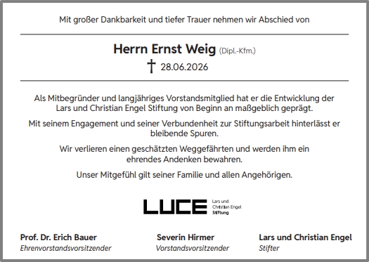 Nachruf Ernst Weig