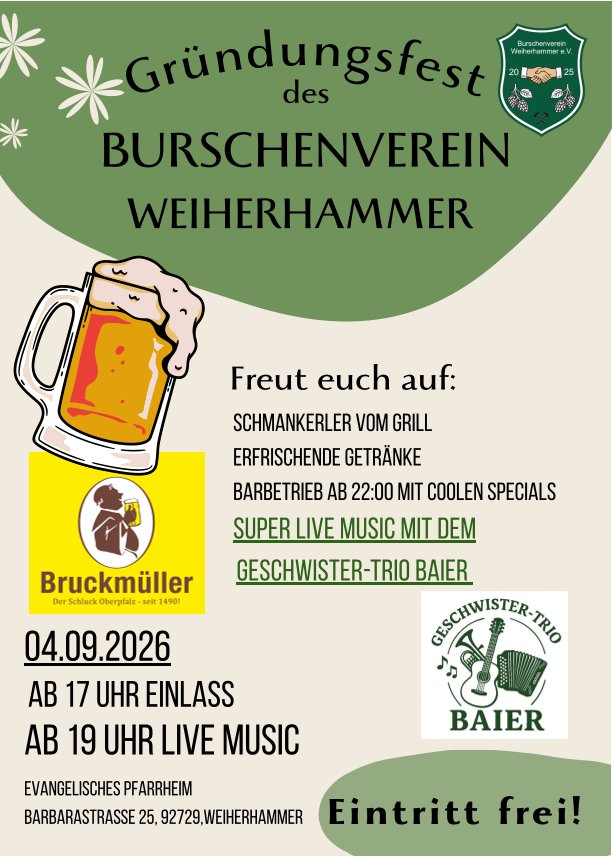 Gründungsfest des Burschenverein Weiherhammer e.V.