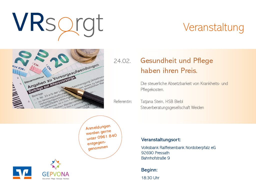 Gesundheit und Pflege haben ihren Preis.