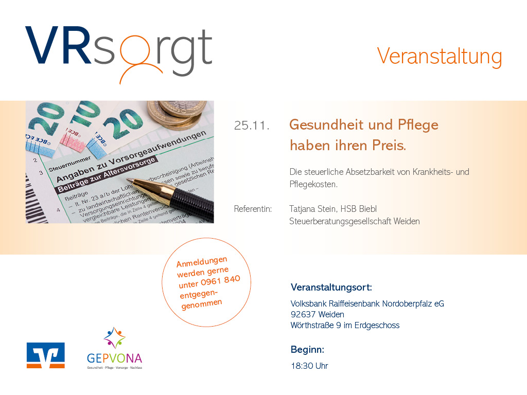Gesundheit und Pflege haben ihren Preis.