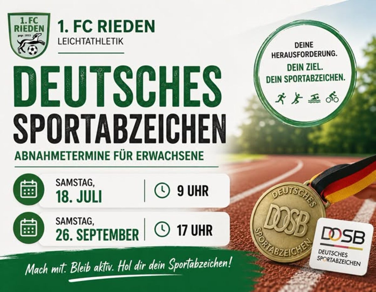 Gelegenheit zum Deutschen Sportabzeichen in Rieden